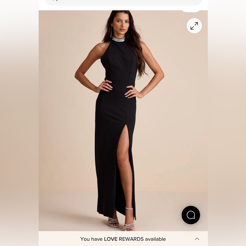 Lulu's Black Backless Halter Dress NWT - Picture 2 of 5